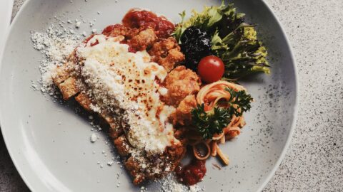 cooked food on white ceramic plate