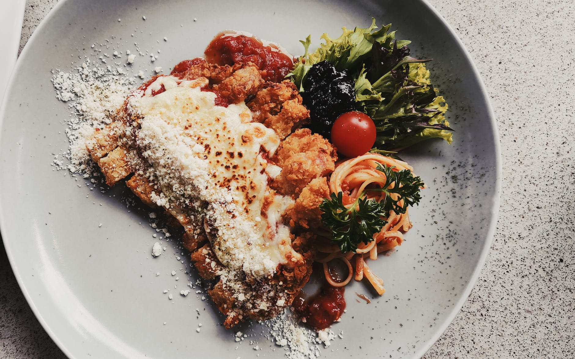 cooked food on white ceramic plate