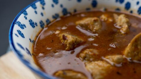 a stew dish in macro shot photography