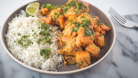 cooked food on gray ceramic plate