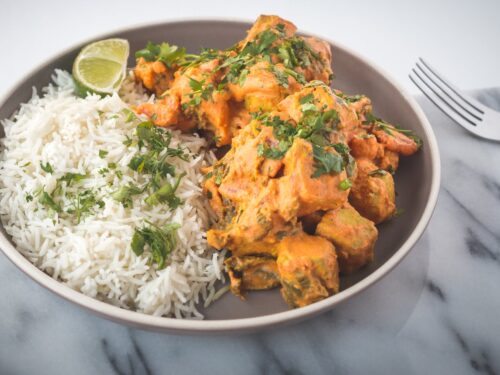 cooked food on gray ceramic plate