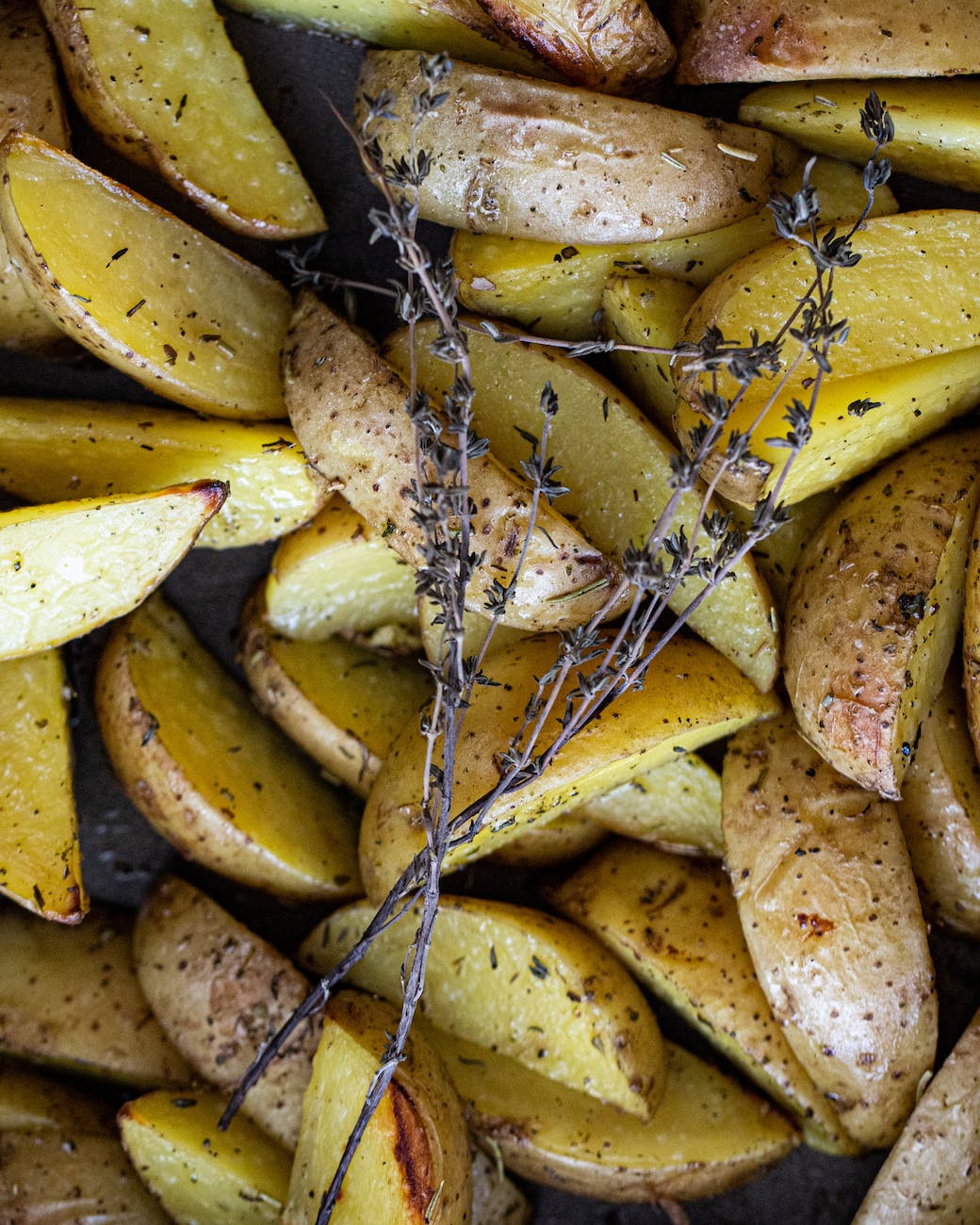 closeup of delicious roasted potato