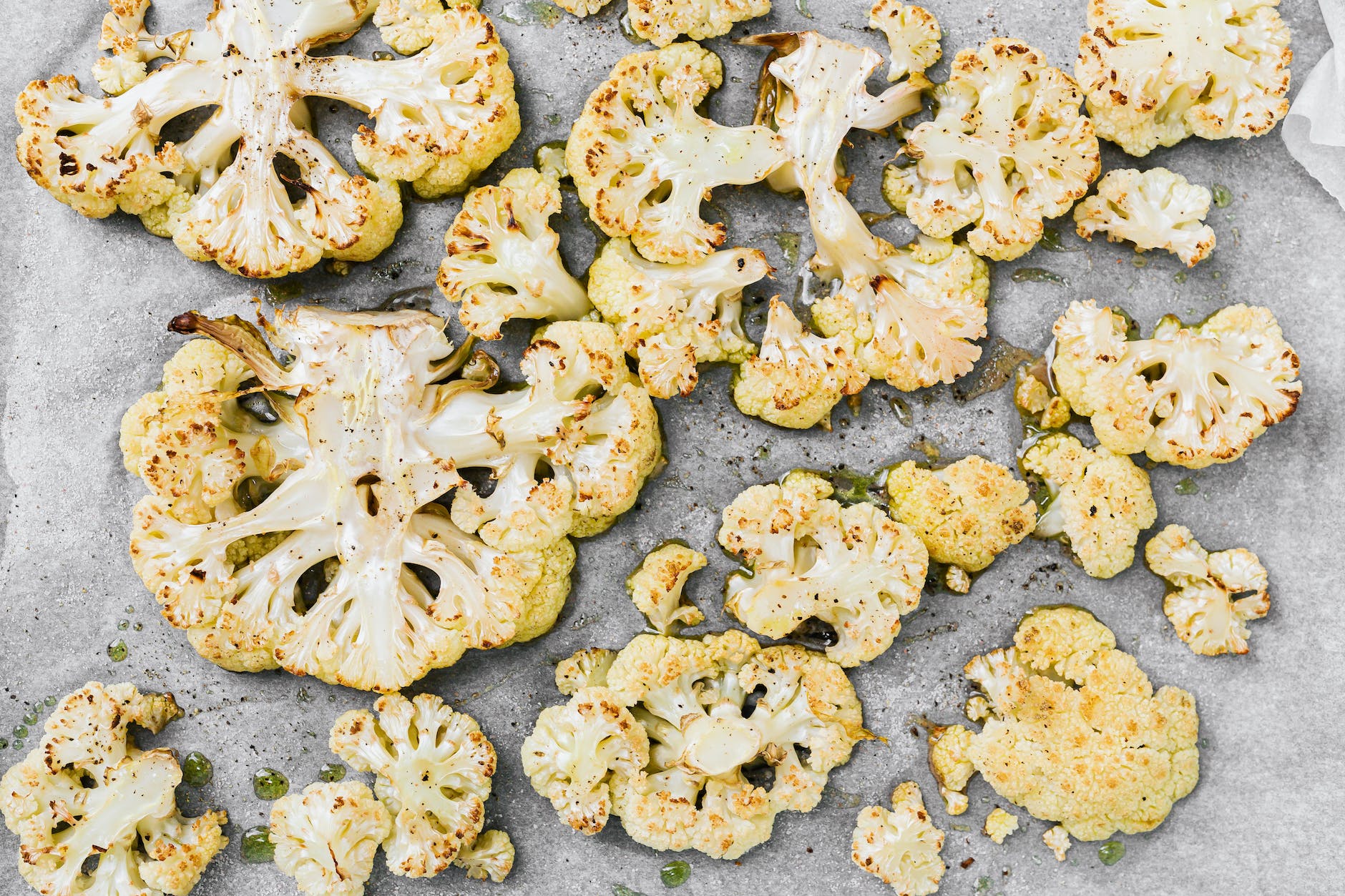 close up photo of baked cauliflower