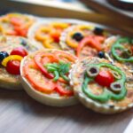 mini pizzas on a tray